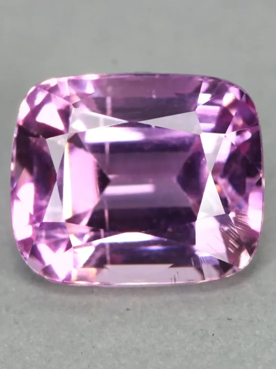 9.05 CT Incredible Deep Pink ! 100% Natural Kunzite Cushion Cut From Pakistan