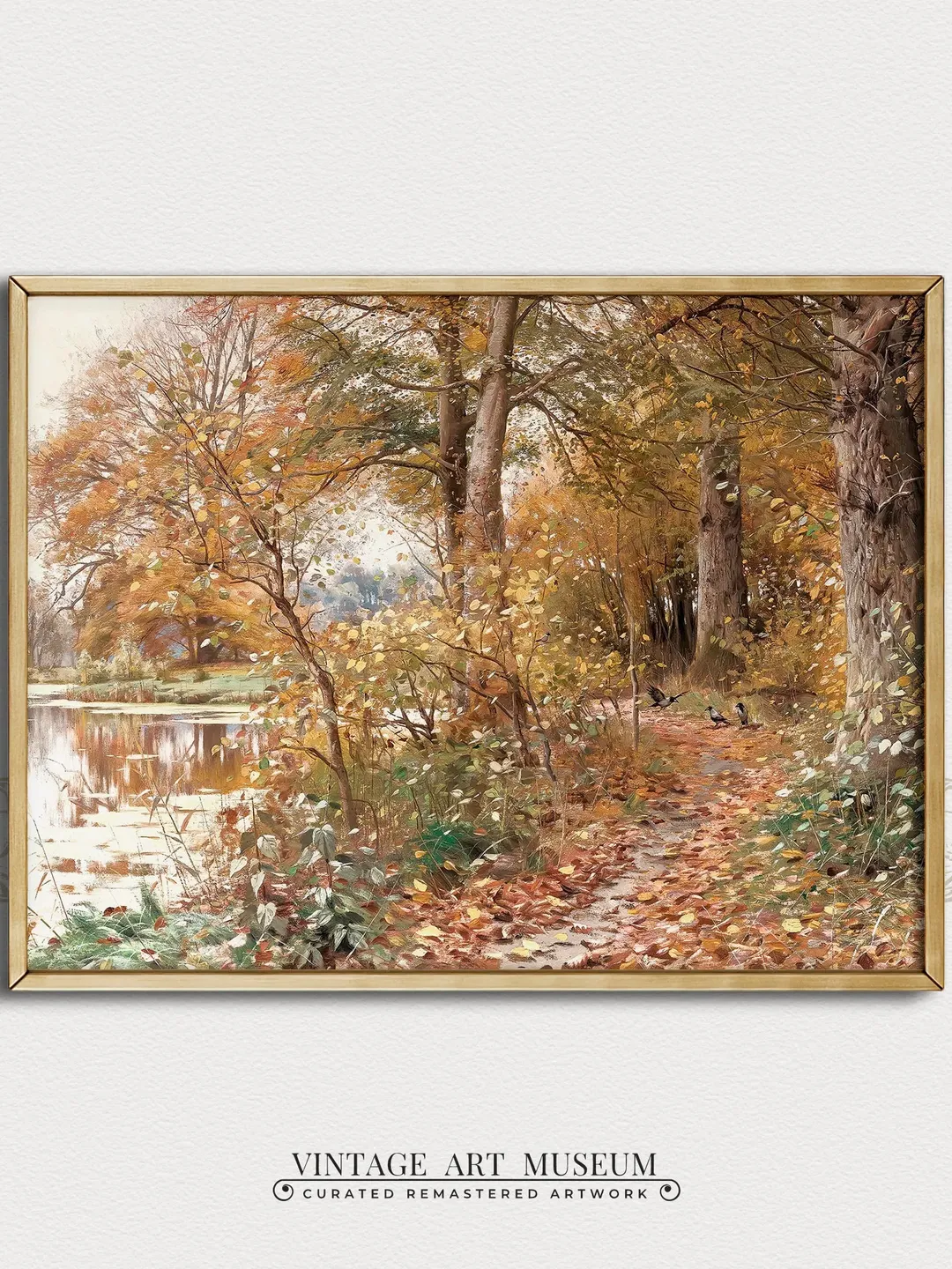 Autumn Forest Wall Art Vintage Print, Antique Landscape Oil Painting, PRINTABLE Art Home Decor Digital | #77