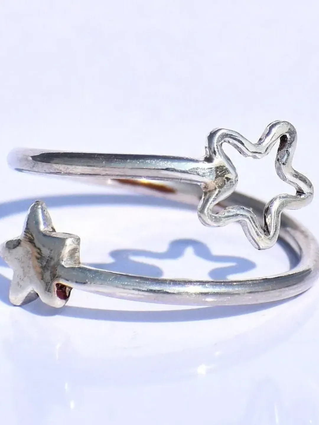 Silver Star Ring, Hollow Star Ring, 925 Sterling Silver Ring, Adjustable Ring, Handmade Ring, Minimalist Ring, Unisex Jewelry, Bohemian Ring