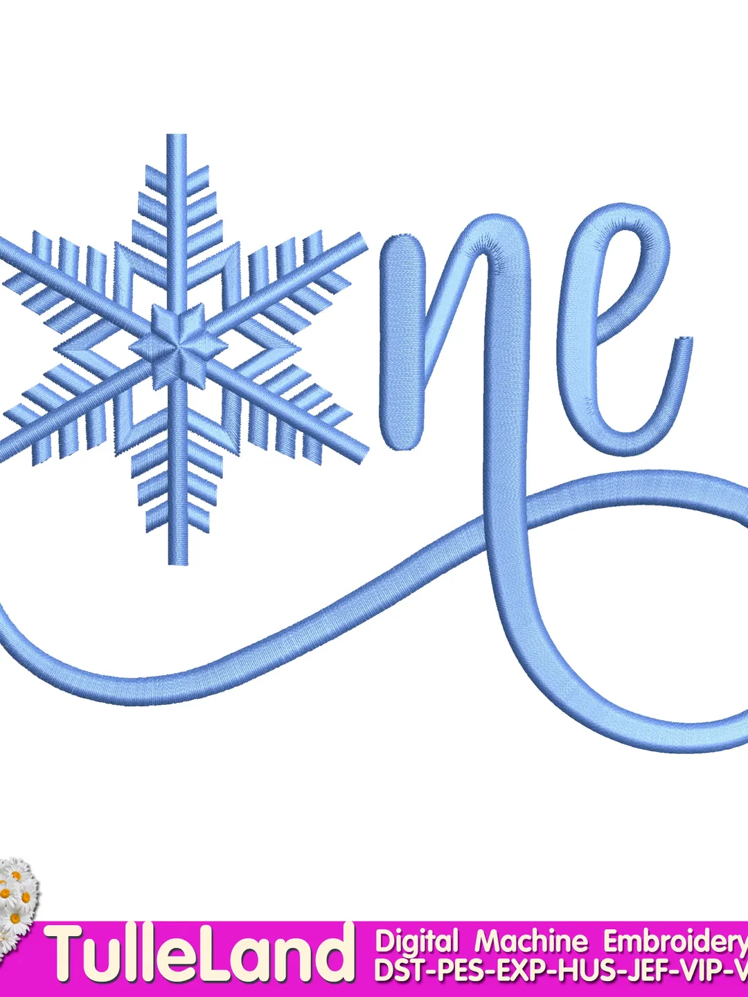 Snowflakes number one 1st Birthday First winter frozen 1st Christmas  Design applique for Machine Embroidery