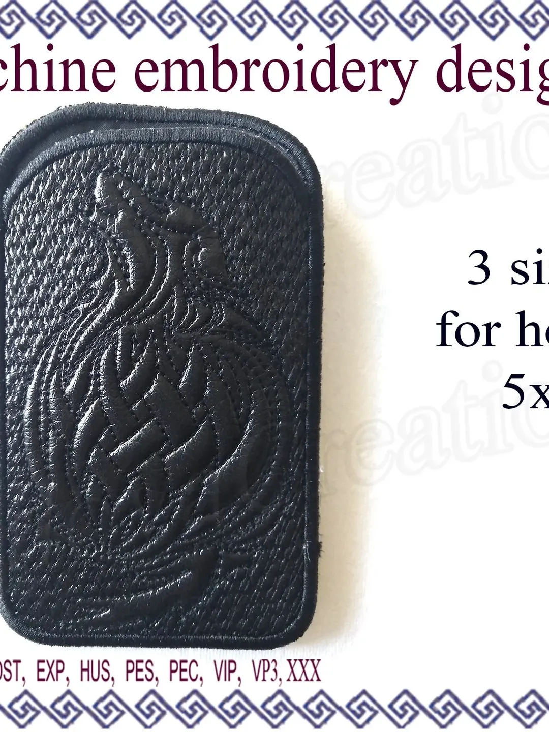 Phone case embroidery design In the Hoop Wolf machine Embroidery Designs
