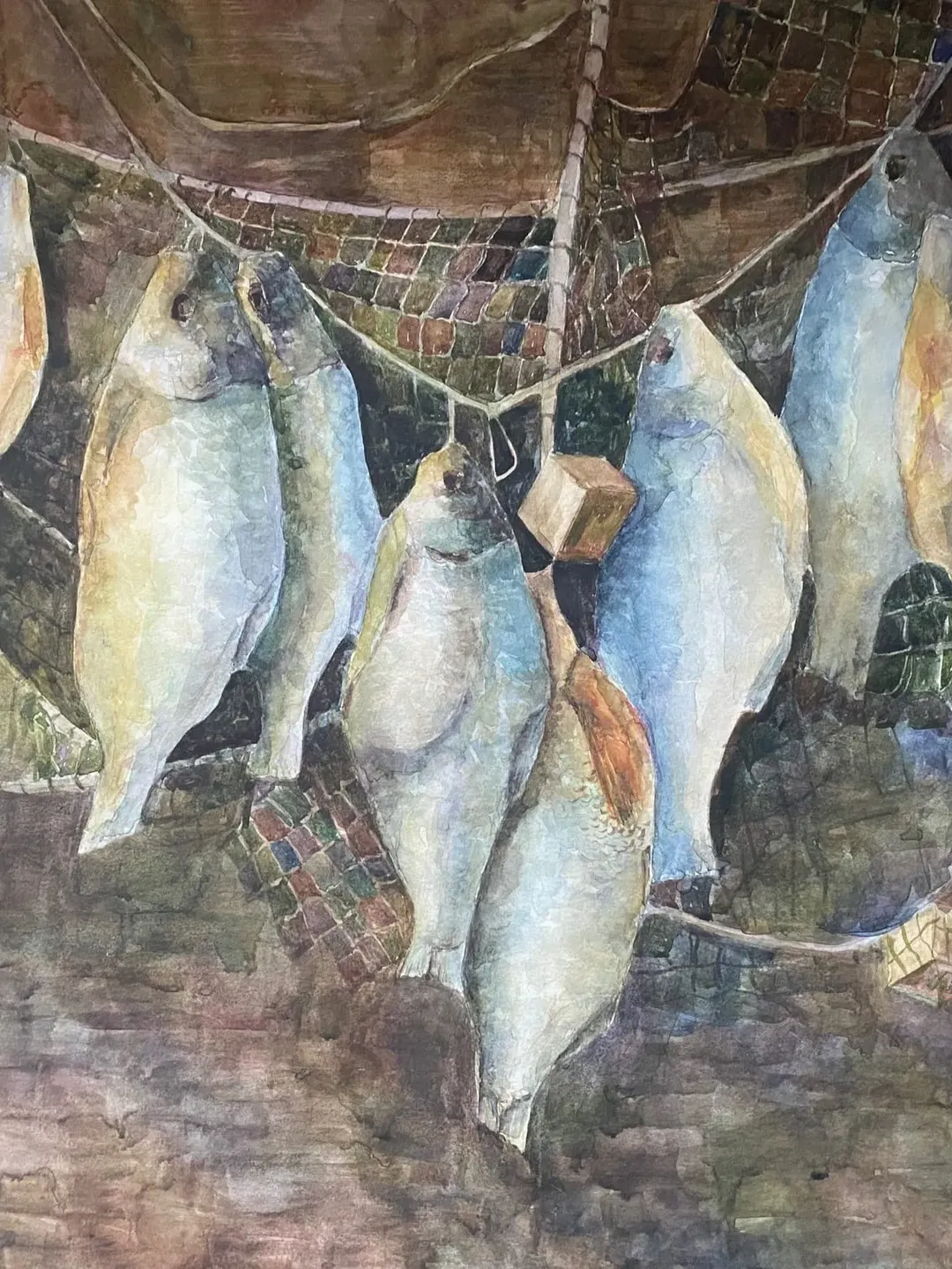 fish original painting home decor animal art wall art watercolor painting