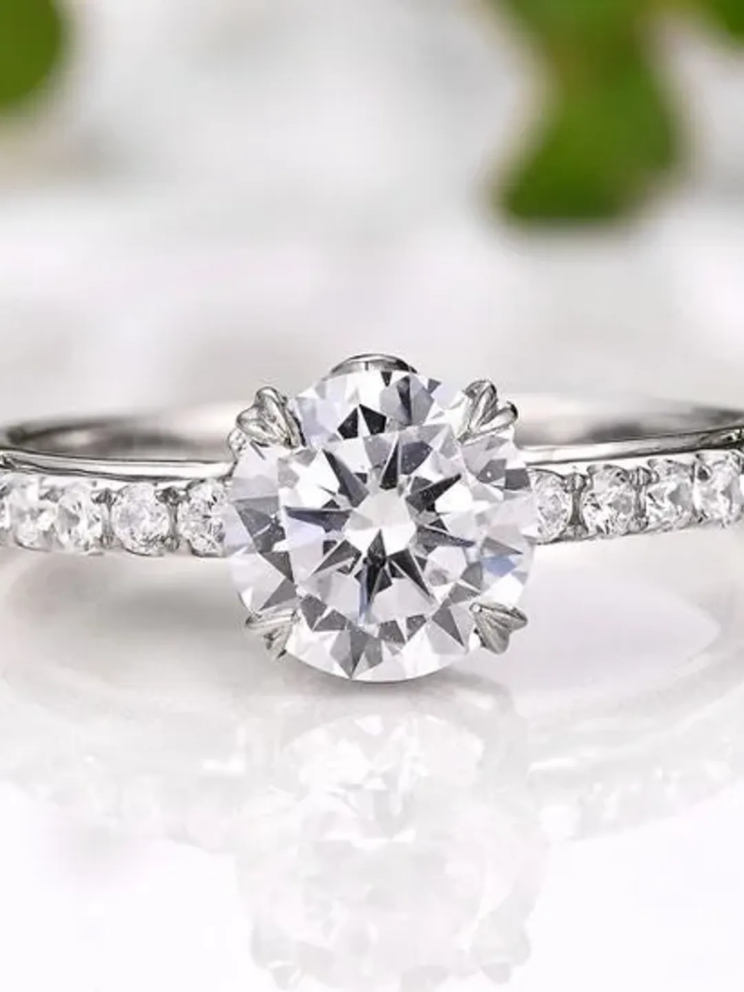 Round Semi Mount, Solid 14K White Gold Round 7MM Fashion Semi Mount Ring, Diamond Ring, Engagement Ring, Promise Ring