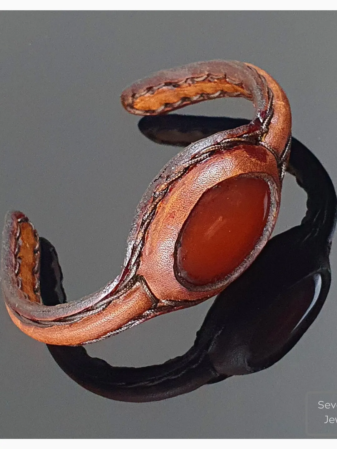 Red Agate Leather Cuff Bracelet, Men Bracelet, Special Design Wrist Jewelery, Leather Arm band, Gifts for Boyfriend, Leather Cuff, Gifts