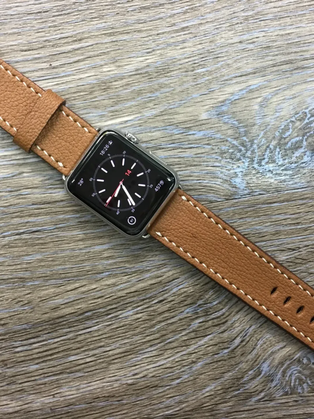 Apple Watch Bands 41mm, Apple Watch Series 7 45mm, iWatch Band, Caramel Genuine Leather Watch Strap for Apple Watch Series 6, Gift Ideas