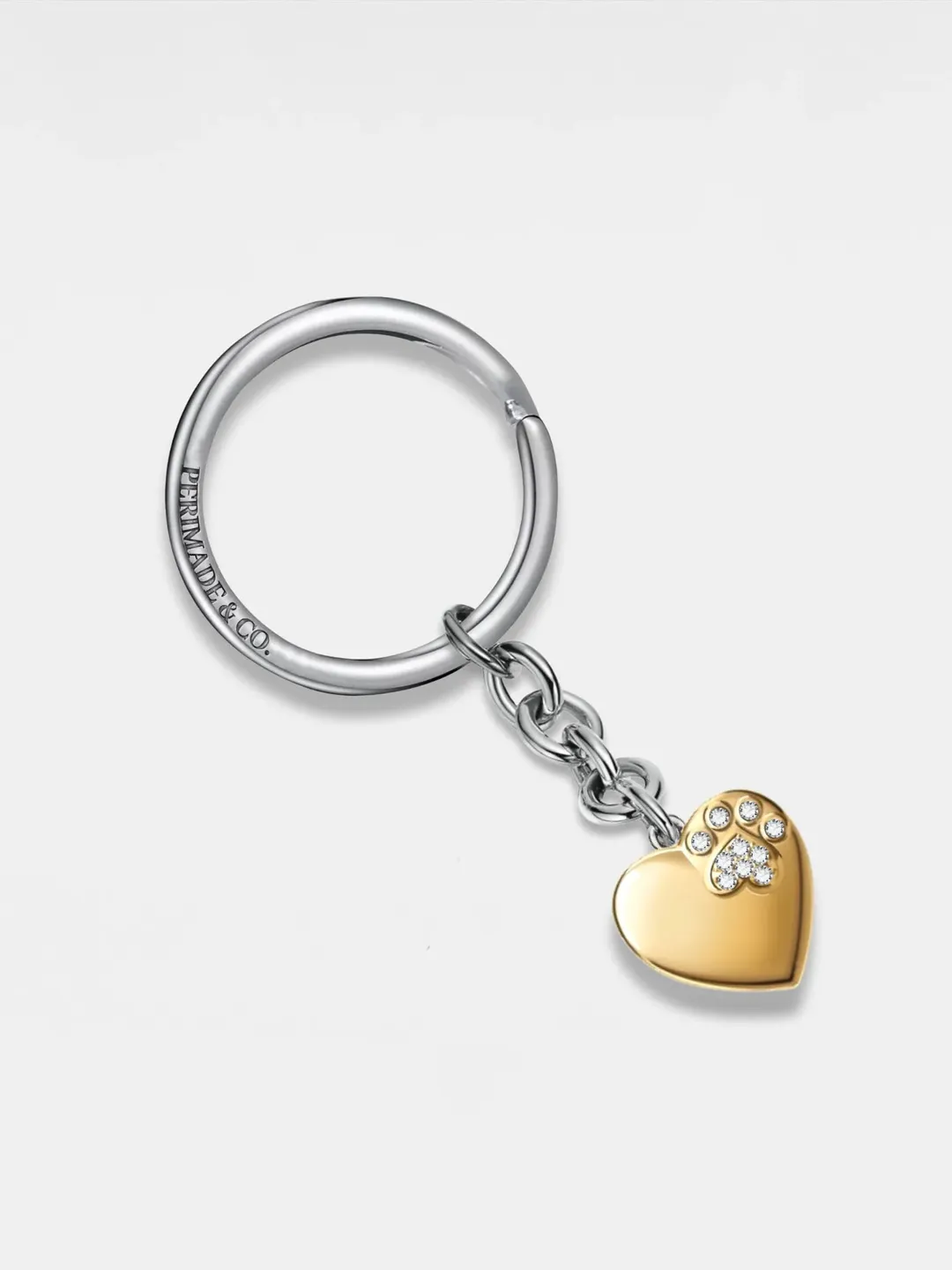 PERIMADE Heart Paw Photo Locket Keychain • Personalized Picture Locket Key Ring • Sterling Silver Keepsake Jewelry • Trendy Best Friend Gift