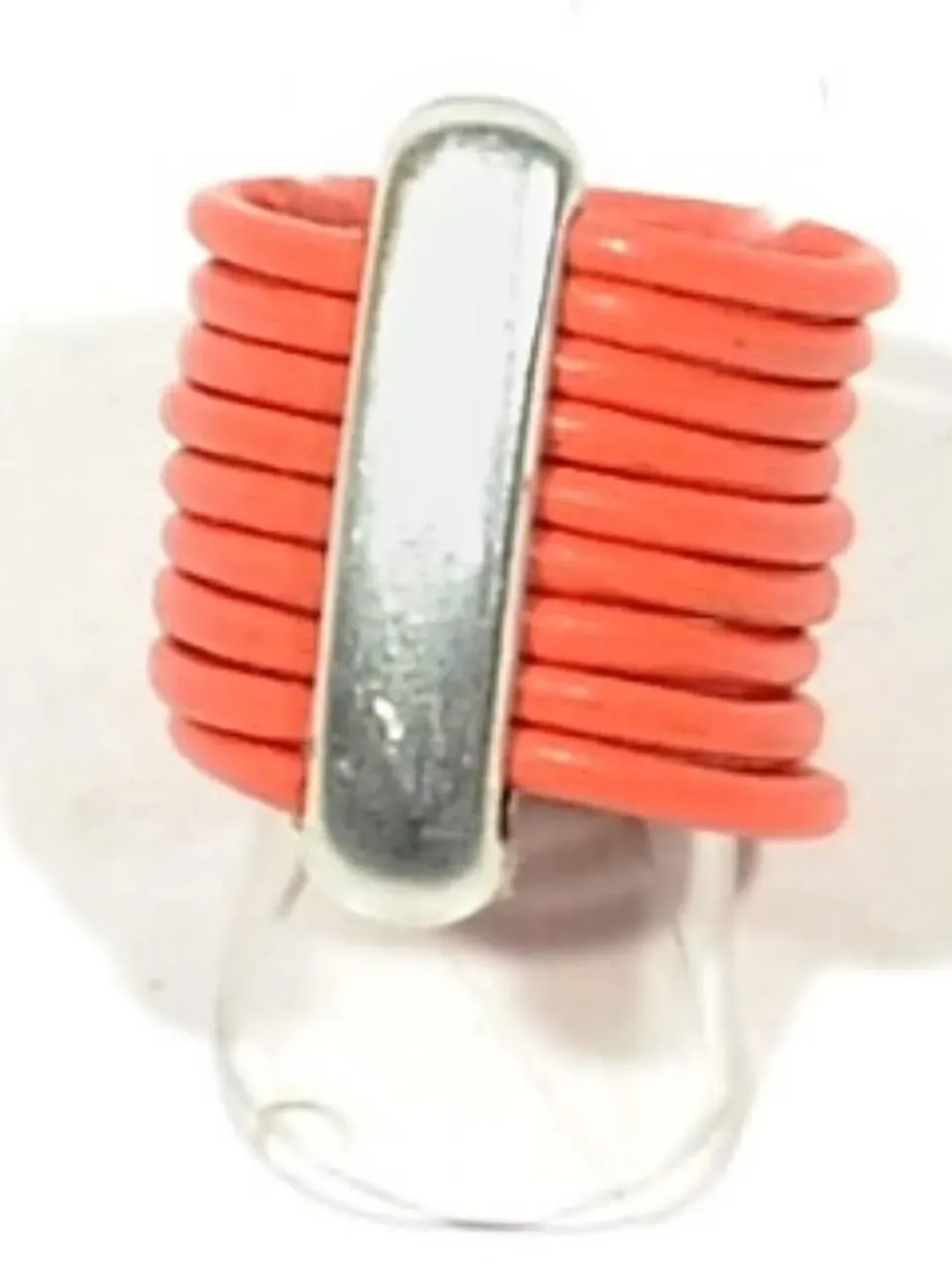 Boho STATEMENT WRAP RING | Chunky Wide Band Leather Ring | Bohemian Jewelry Wraparound Silver Large Ring | Gifts for Her / Women Sister Mom