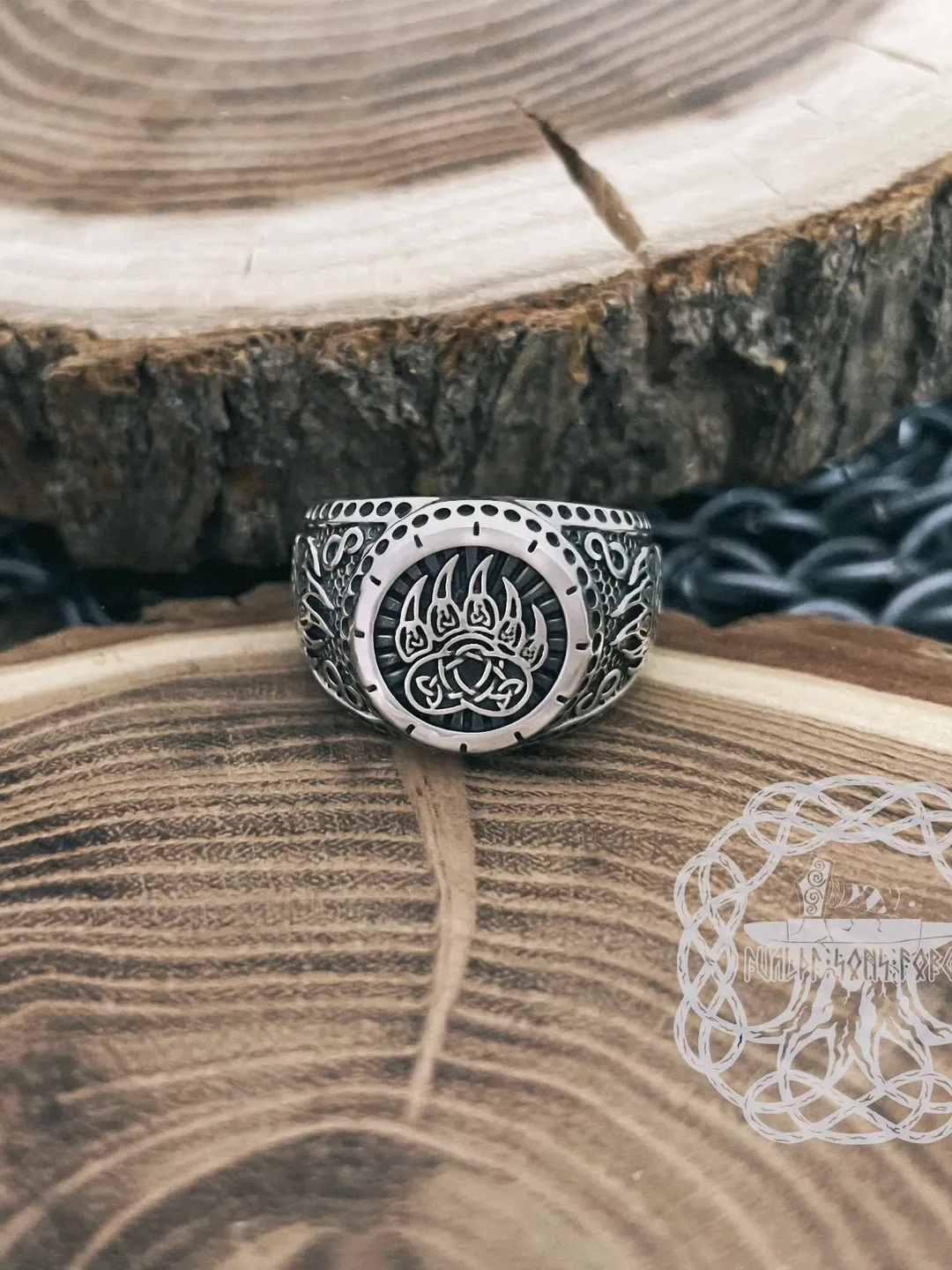 Berserker Ring, Bear Paw Ring, Impress of Veles Ring, Sterling Silver Viking Ring, Warding Veles Ring, Viking jewelry