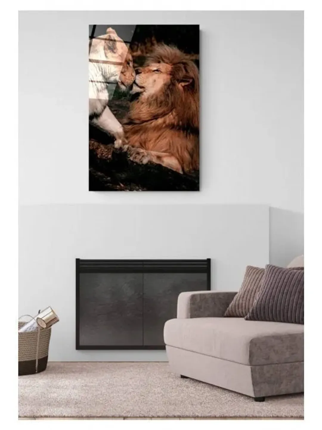 Lion Tempered Glass Printing Wall Art , Natural And Vivid Wall Decor , Modern Wall Art, Extra Large Wall Art
