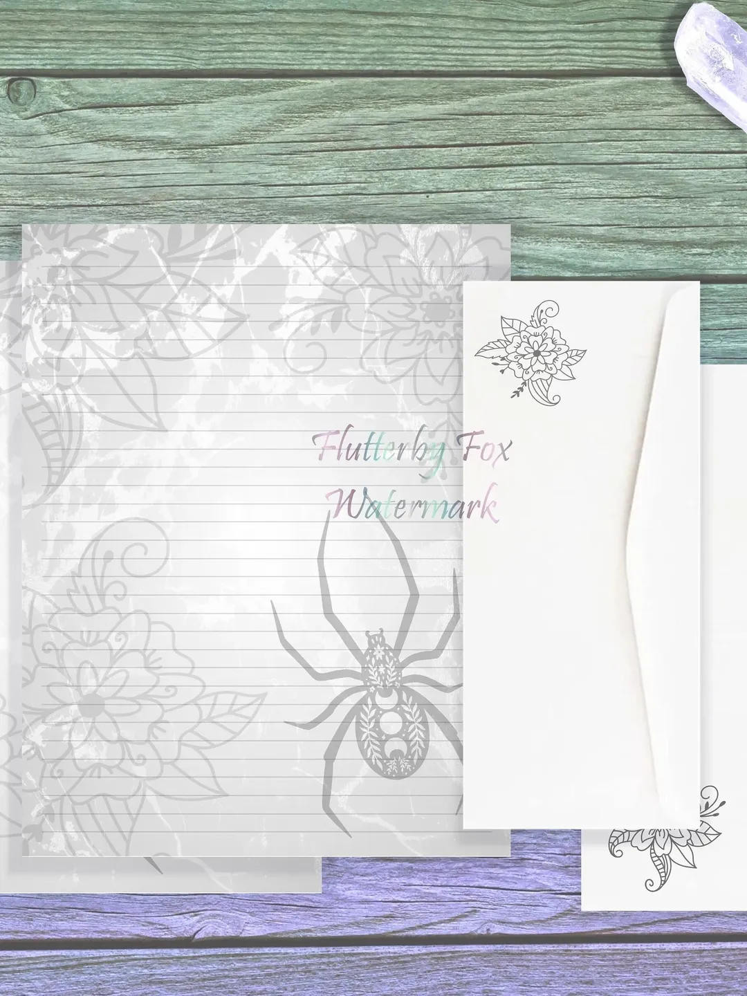 Moon Spider Stationery Set | Spider Writing Paper | Witch Stationery | Spider Letter Paper | Hecate Stationery Set | Moon Writing Pages
