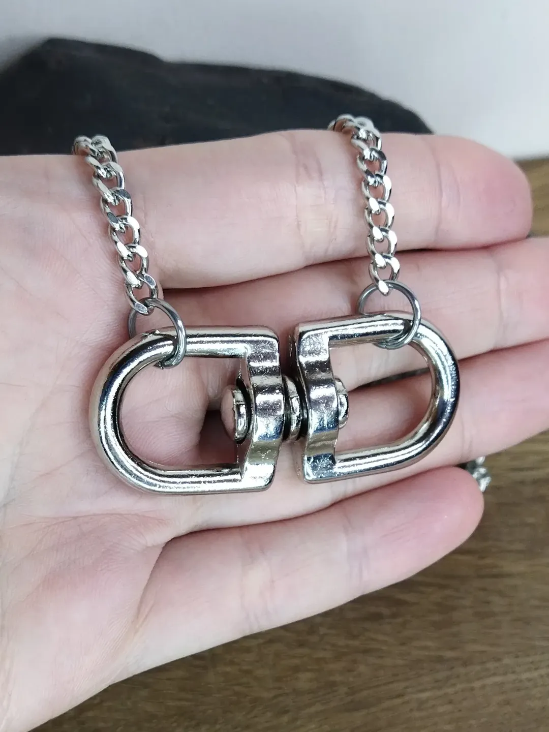 Pop punk necklace for him Industrial necklace chain Grunge necklace for men