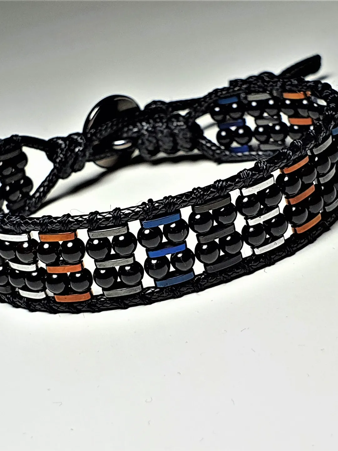 Onyx Hematite Bracelet, Bracelet For Men, Women, Colorful Wristlet, Anniversary Gift, Gifts for Boyfriend, Husband, Dad, Hematite Protection