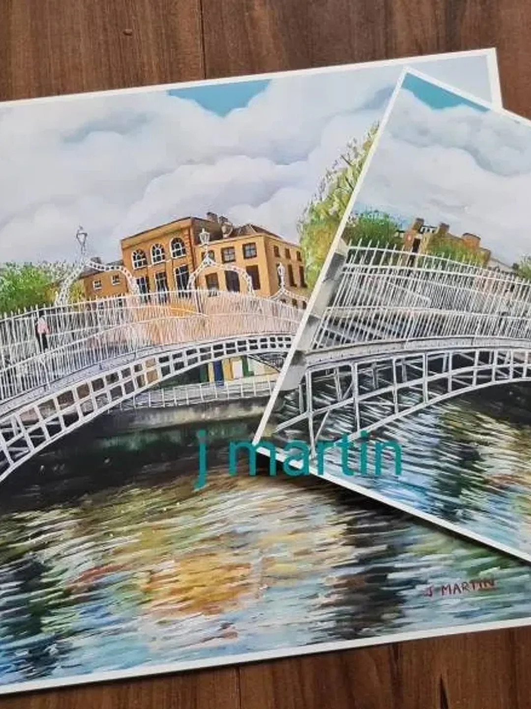 The Ha'penny Bridge, Dublin City Centre, Dublin Ireland, unmounted, unframed