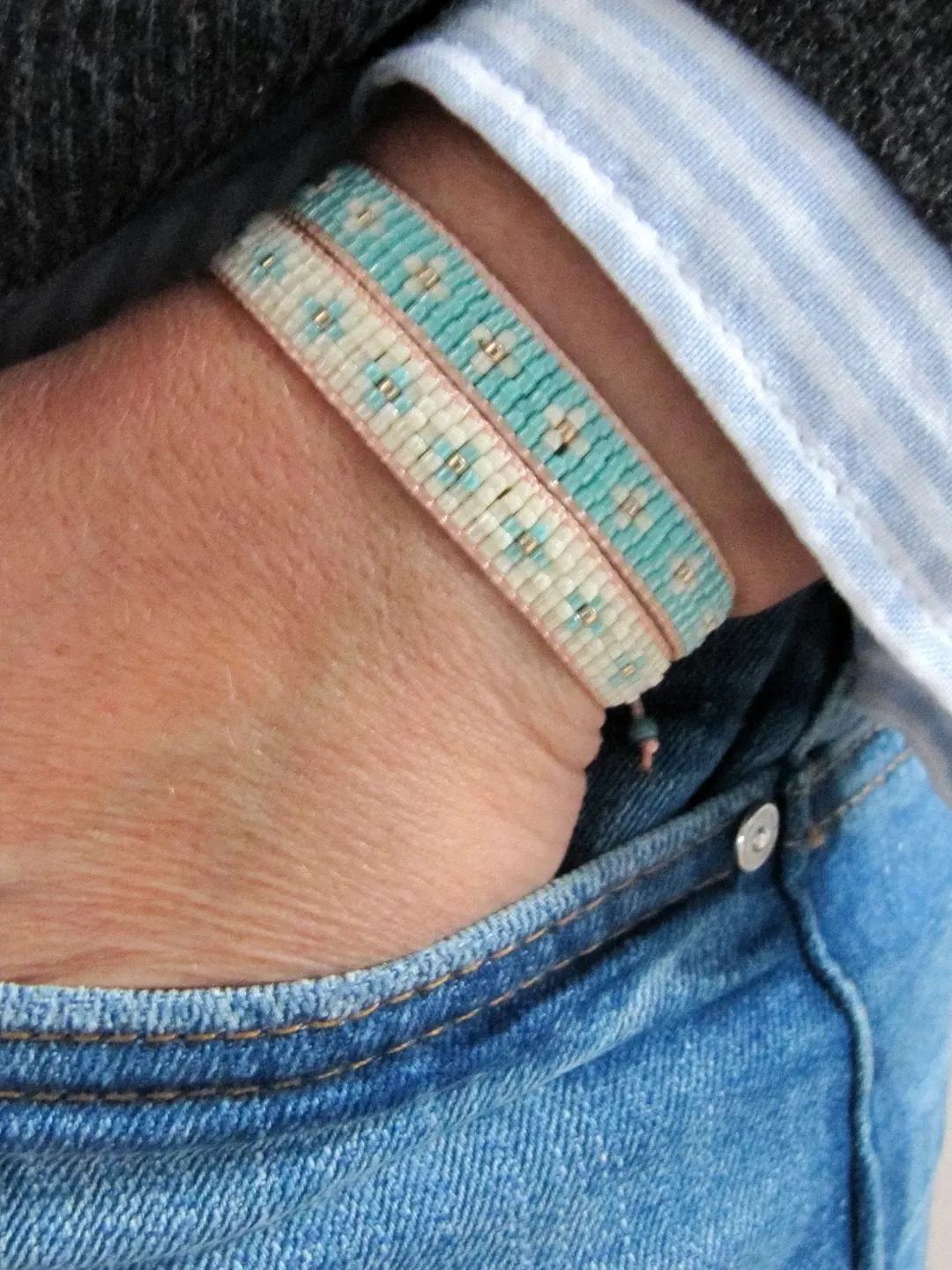 Miyuki bracelet in blue, Miyuki Delica, bracelets Miyuki blue, gift for her, Miyuki jewelry, boho bracelets, ethno bracelet, beaded bracelet