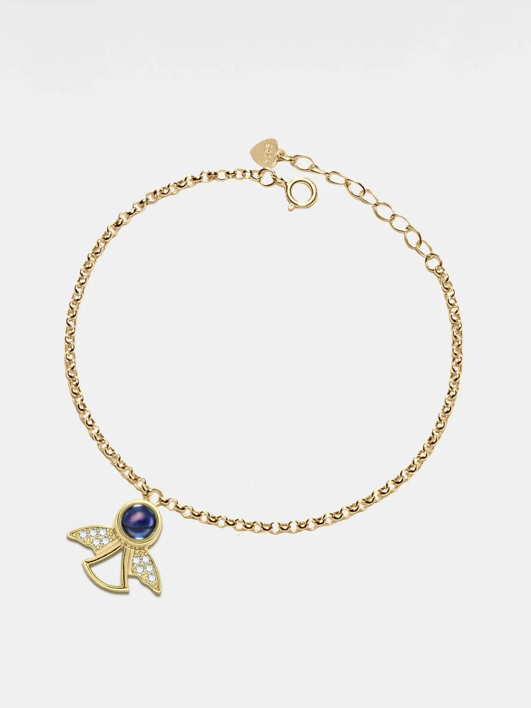 PERIMADE Angel Photo Projection Bracelet • Personalized Picture Inside Bracelet • Sterling Silver Keepsake Jewelry • Trendy Best Friend Gift