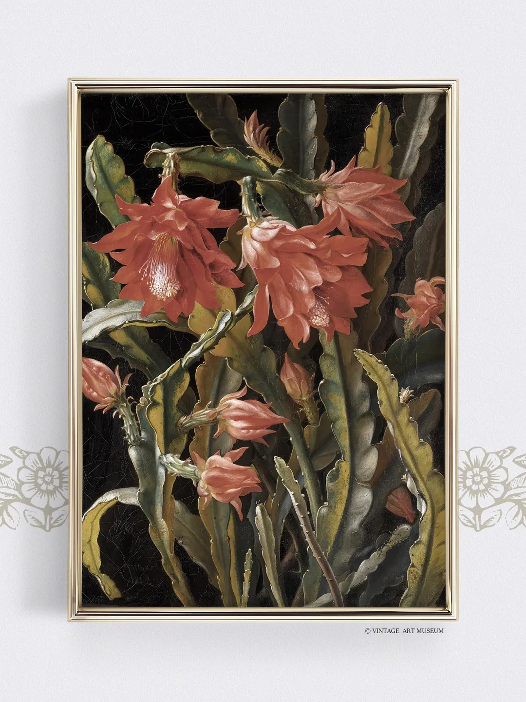 Dark Vintage Pink Peonies Art Print, Moody Floral Still Life Oil ...