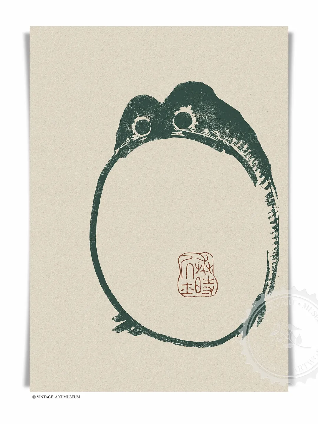 Matsumoto Shoji Japanese Art Frog Print set of 3, Vintage