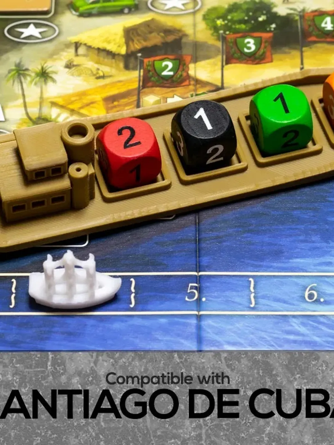 Upgrade Set (14 pieces) Compatible with Santiago de Cuba Tokens Action Board Game Accessories Game Pieces 3D Printed Marker Upgraded