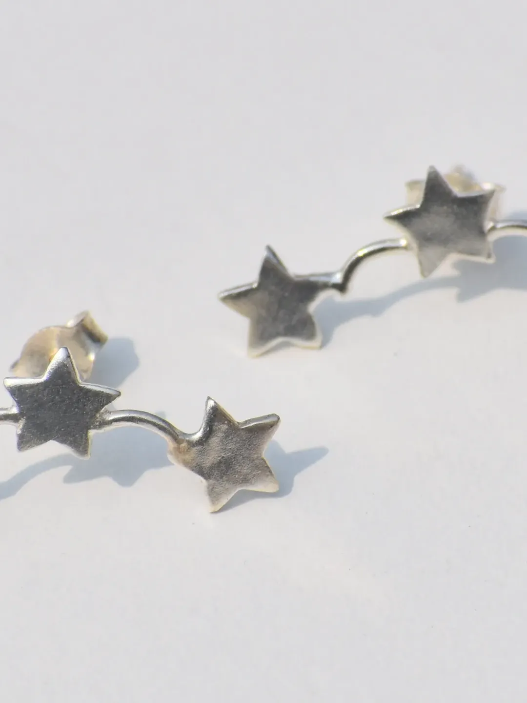 Star Earrings, 925 Silver Earrings, Long Earrings, Modern Earrings, Birthday gift, Handmade Jewelry, Women Jewelry, Gift For Her, Boho Studs