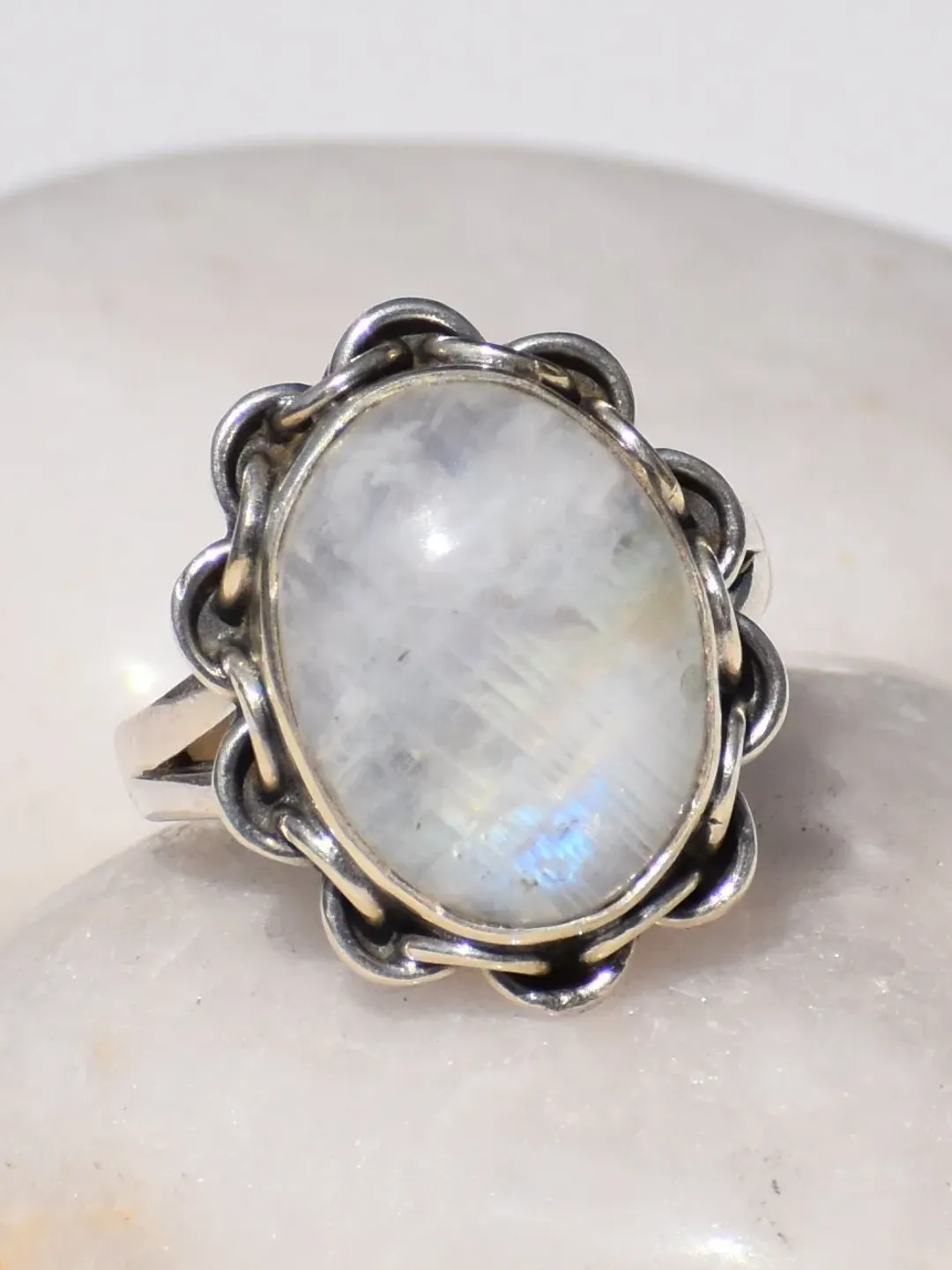 Moonstone Ring, Sterling Silver Ring, Handmade Ring, Natural Moonstone, Oval Gemstone, Birthstone Ring, Statement Ring, Gift For Her, Ring