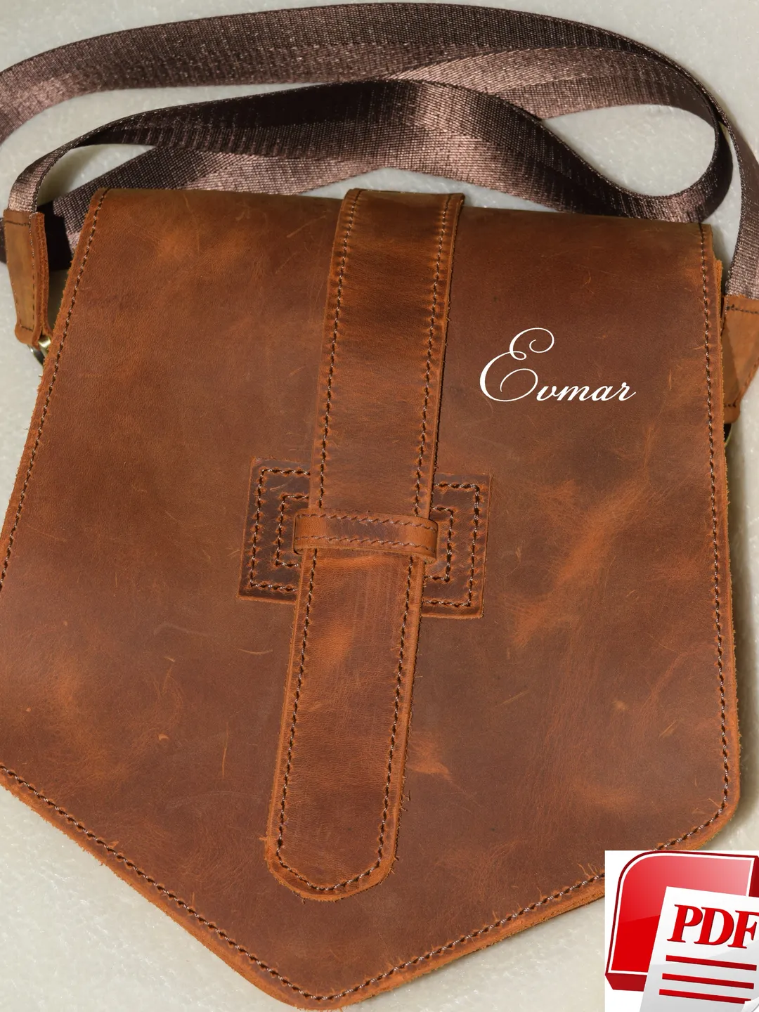 leather messenger bag pattern - Leather Template bag - Leather Pattern-Leather Bag - PDF