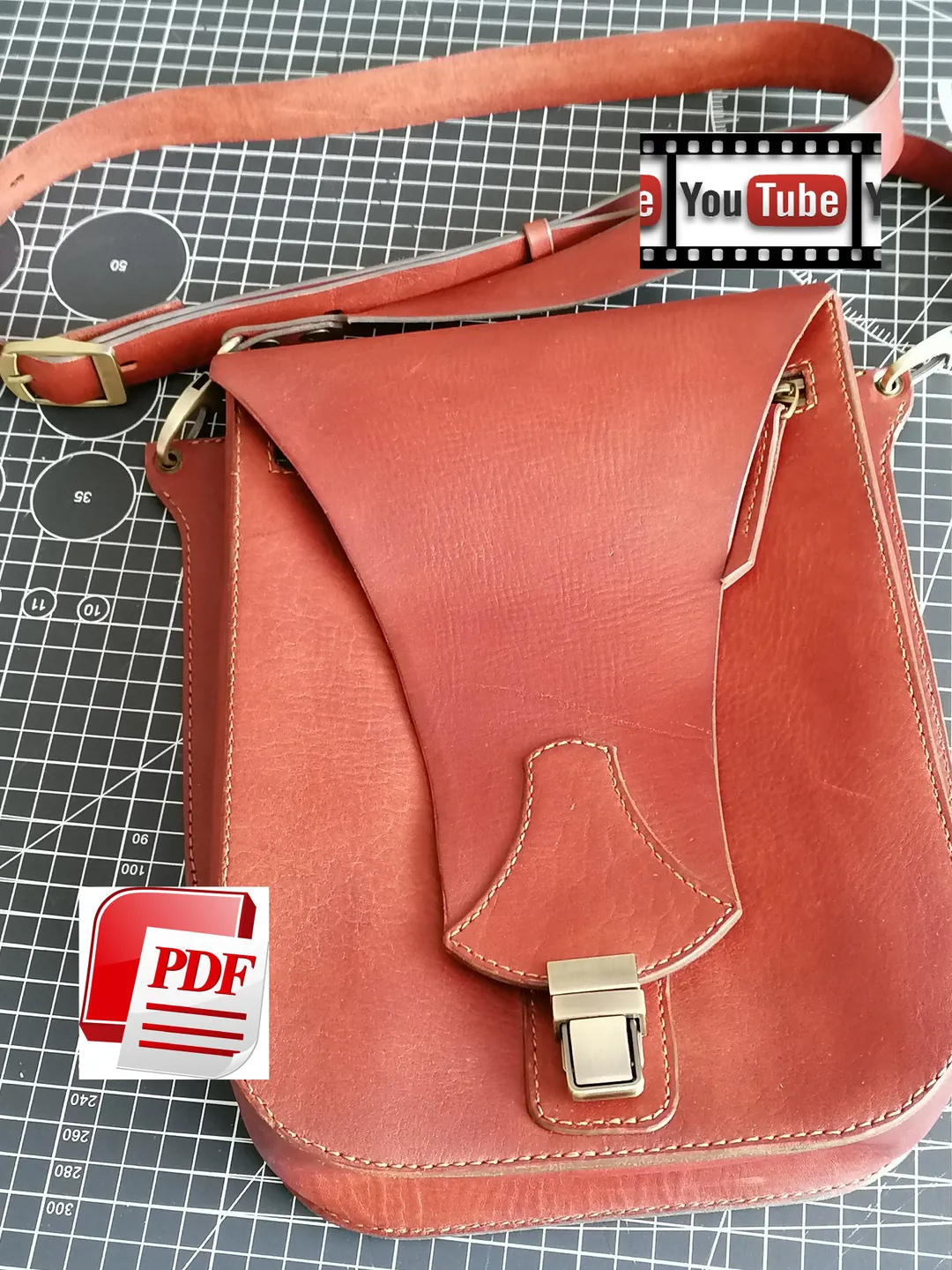 Pattern leather bag -Template Leather Bag - PDF Bag - Digital bag
