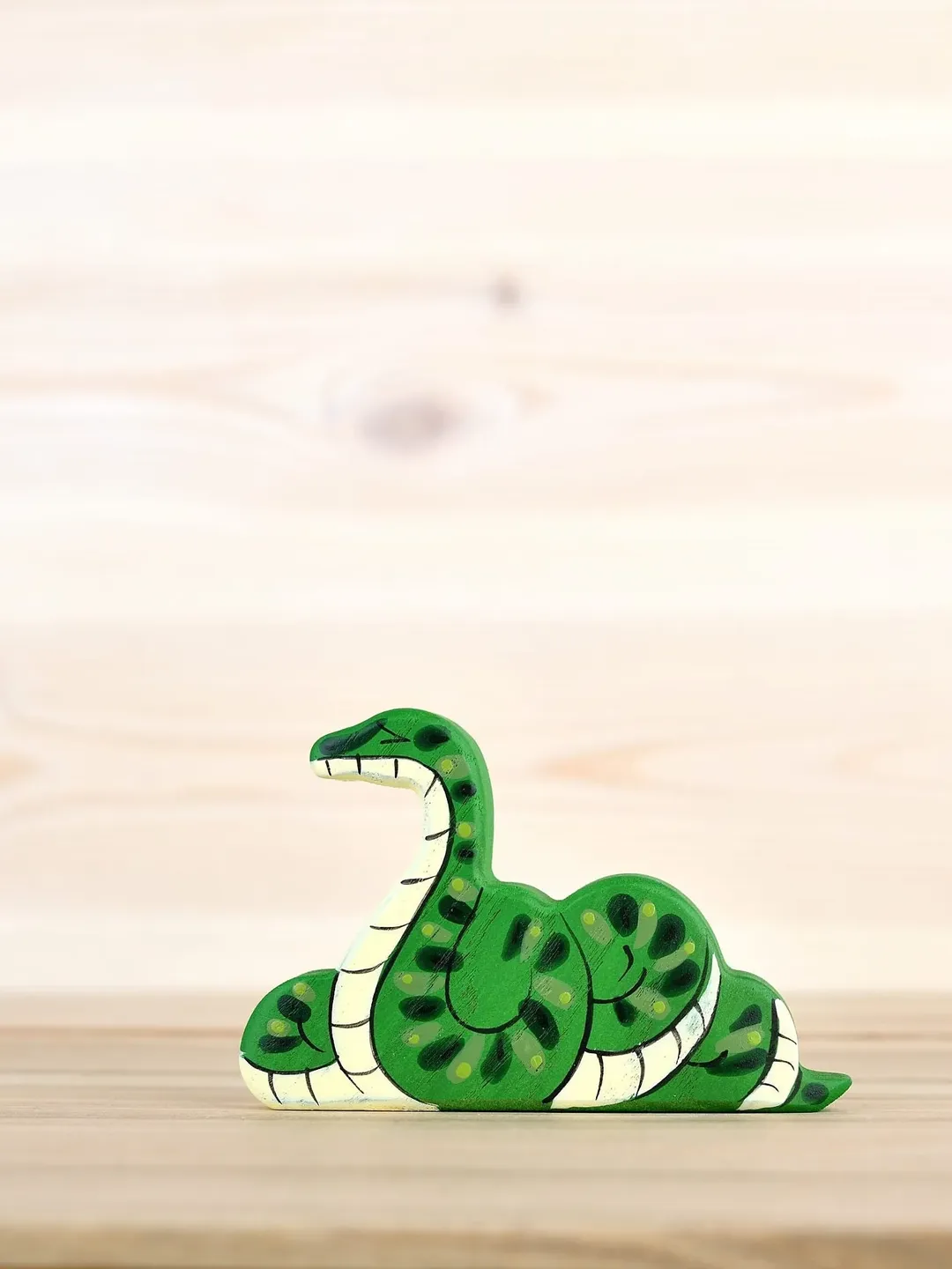Wooden toy Snake figurine African animal toys Safari animals