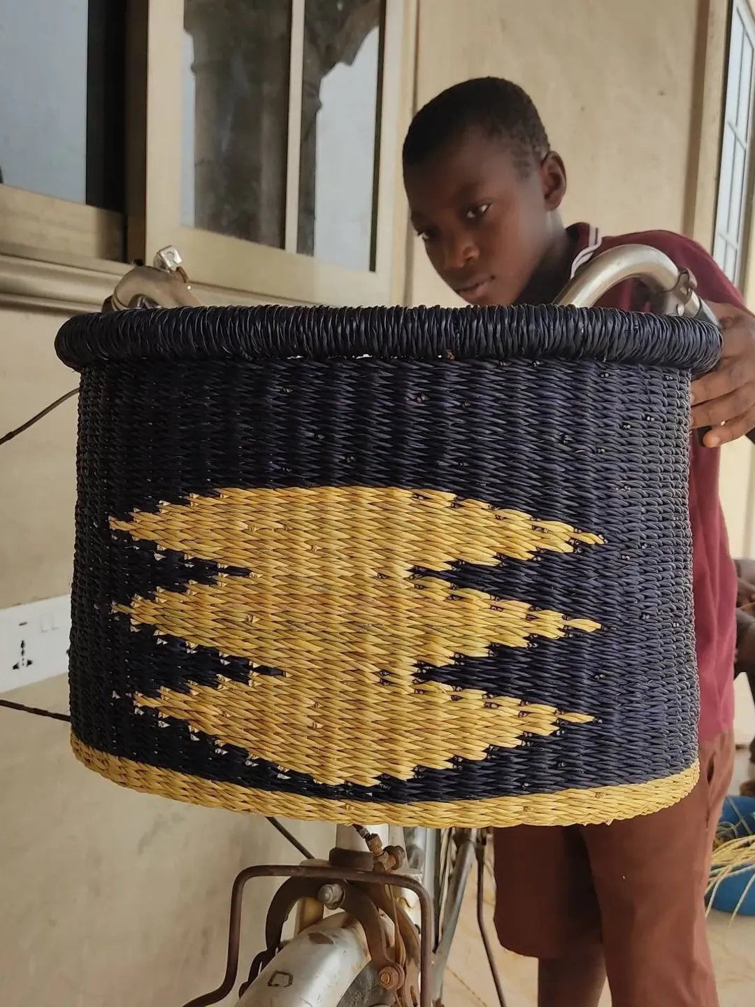 Bike Basket | picnic Basket | Woven Basket | Basket for Bicycle | Storage Basket | Market Basket | Bicycle Basket | Bolga Basket