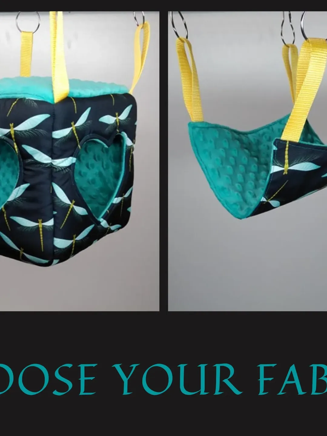 2 piece rat hammock set,  chinchilla hammock set, ferret hammock set, set of hammocks for small animals, rat cage accessories