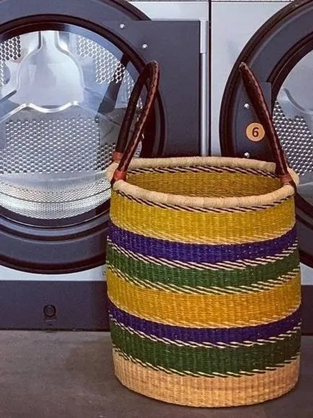 Large Woven Laundry Basket, African Laundry Hamper, Gift Basket for Family, Bolga Blanket Storage Basket