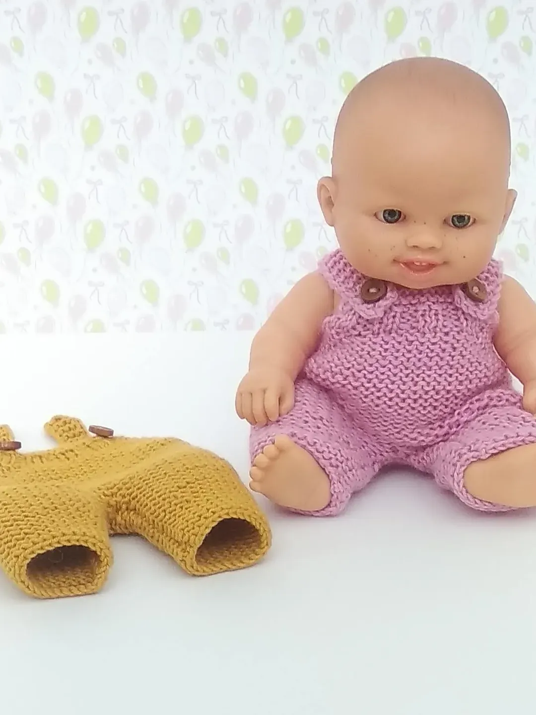 Pattern knitting 8 inch Berenguer Baby Doll Romper Pattern for 8" doll wardrobe for doll Miniland 22 cm doll clothes