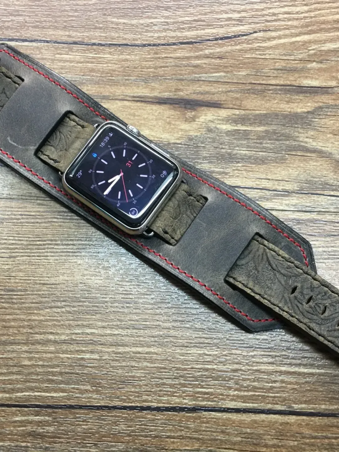 Apple Watch Band, Strap, Apple Watch 44mm 42mm, iwatch Series 5, Leather Watch Band, Full bund Strap, Vintage Gray Leather