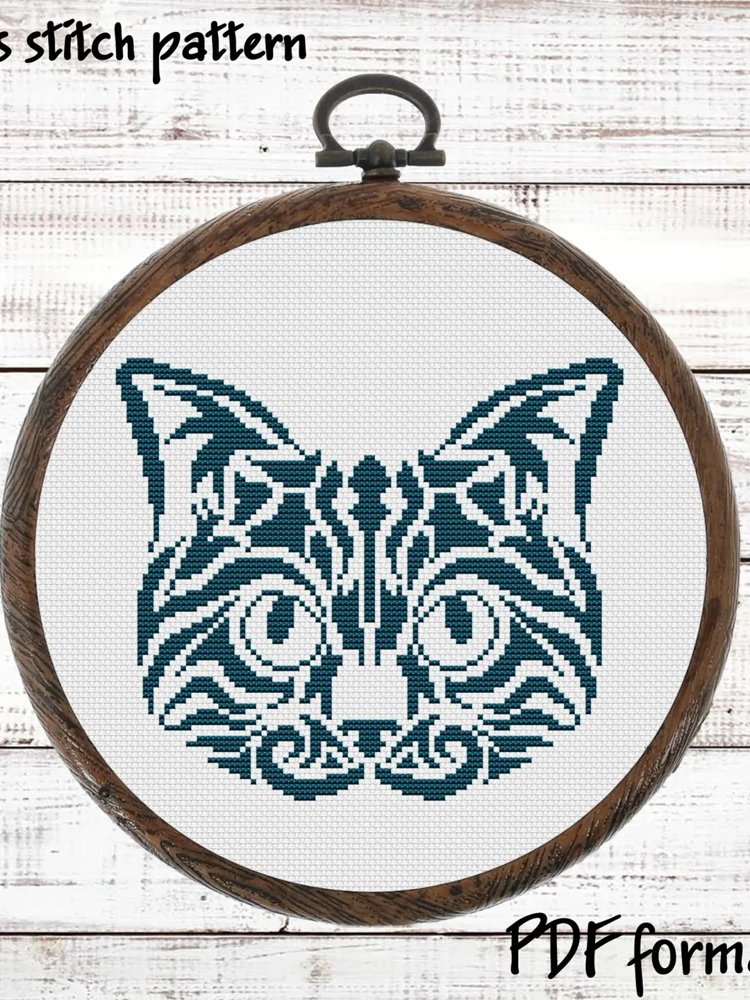 Cat Cross Stitch Pattern PDF, Mandala Cross Stitch Pattern Modern, Tattoo Xstitch Chart, Animal cross stitch picture