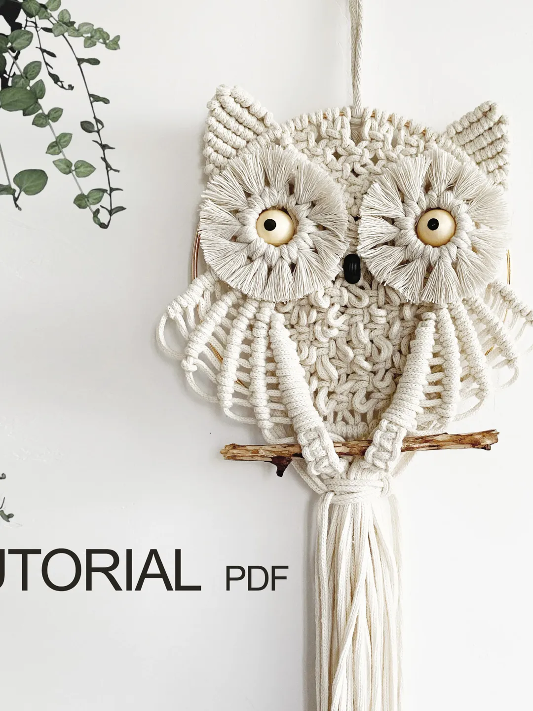 OWL Macrame Pattern Pdf, Wall Hanging Nursery DIY, Owl dream catcher tutorial