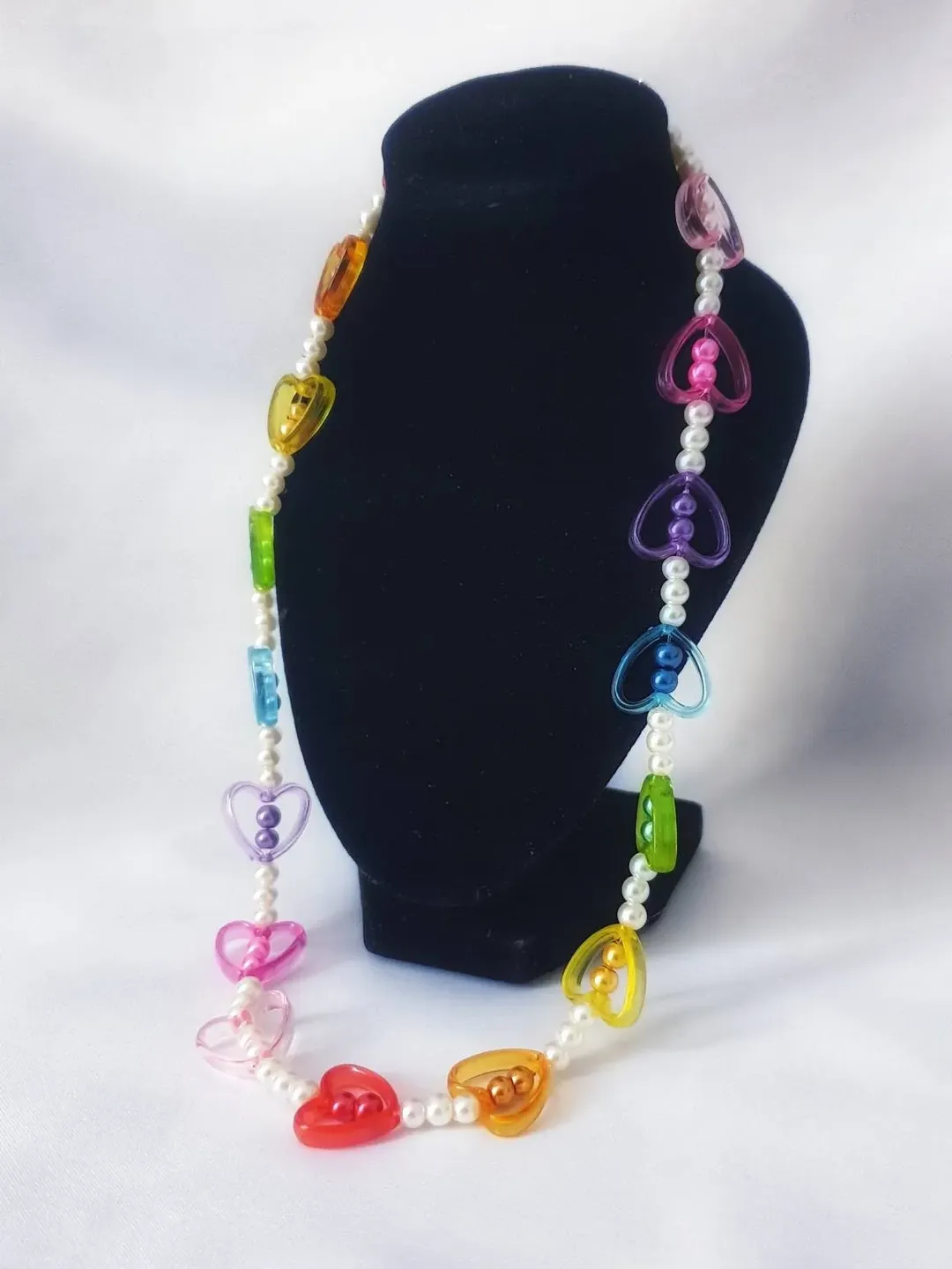 Rainbow heart beaded  Necklaces and Chokers/Vsco,Pastel,Cute,Rave