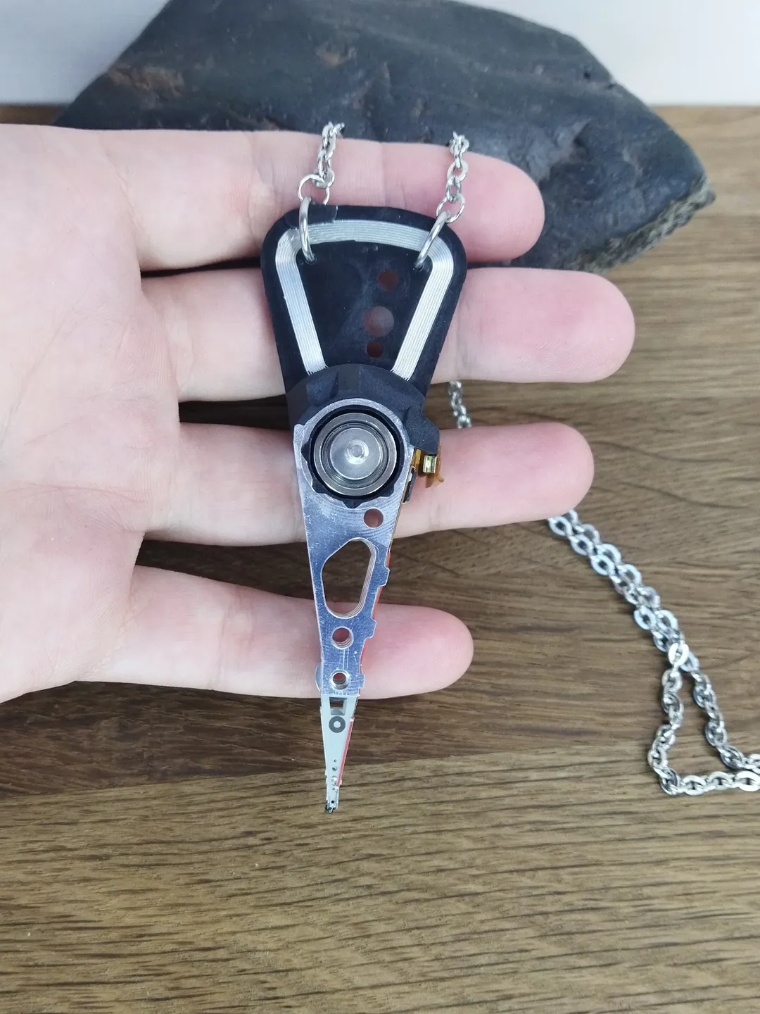 Cyberpunk necklace OOAK Cybertech pendant with chain Computer science ...