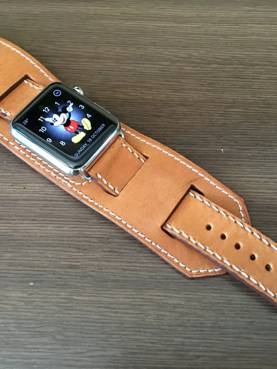 Apple Watch 45mm Series 7, Series 6 44mm Leather Cuff Watch Band, Apple Watch Straps for Apple Watch SE, iWatch Band Gift Ideas for Husband