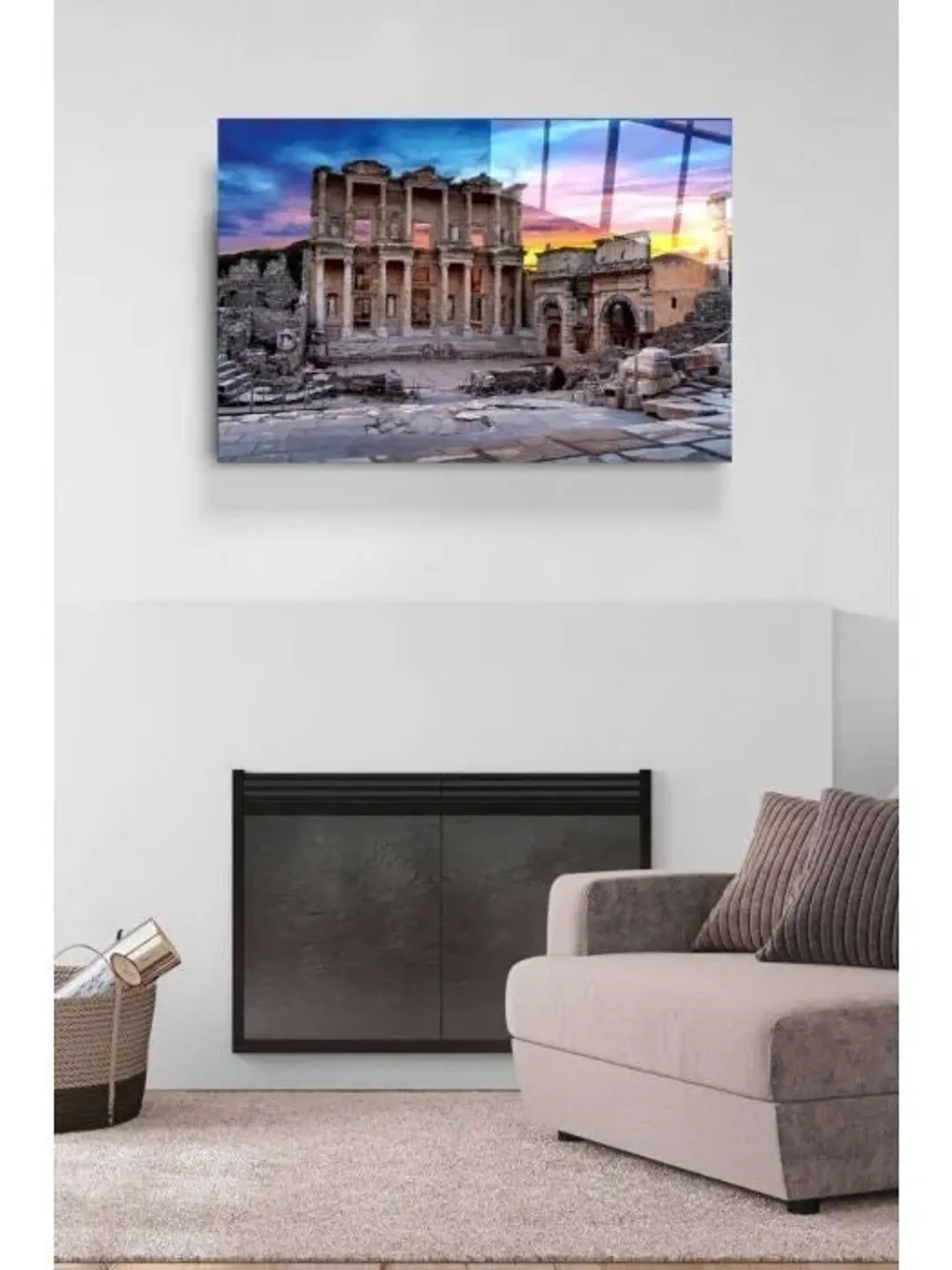 Digi-artNeon Ephesus Ancient City Tempered Glass Printing Wall Art Natural And Vivid Wall Decor,Modern Wall Art,Extra LargeWallArt