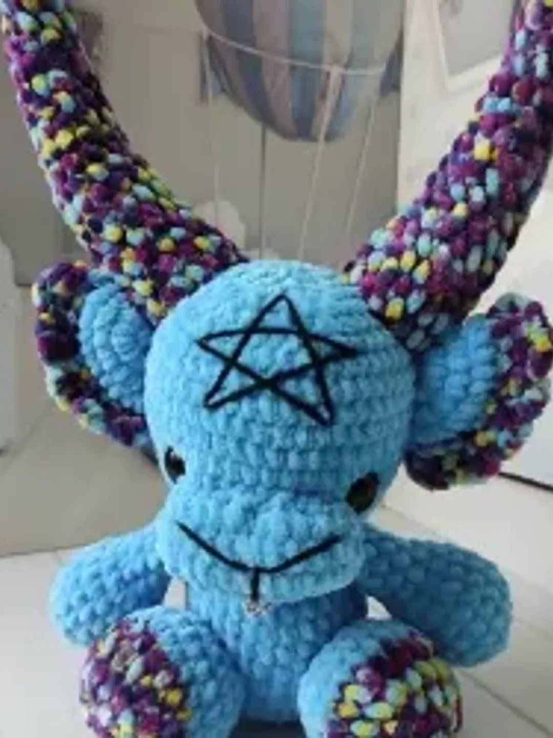 Baphomet crochet toy,amigurumi Baphomet, occult toy, amigurumi devil, blue Baphomet,Gothic toy, crochet idol, Halloween