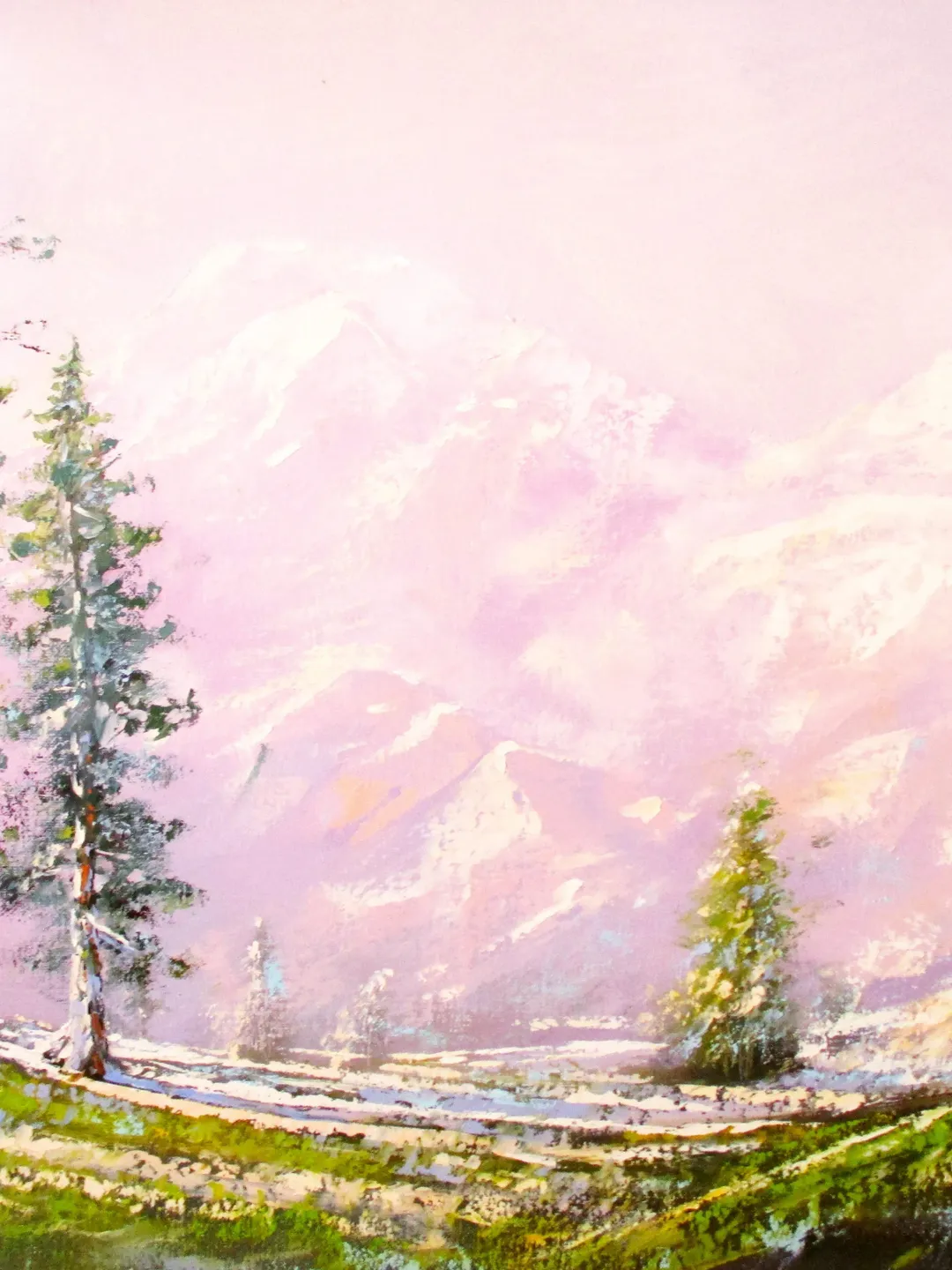 Mount Rainier Painting ORIGINAL OIL PAINTING on Canvas, PNW Impressionist Art Original Landscape Painting by "Walperion"