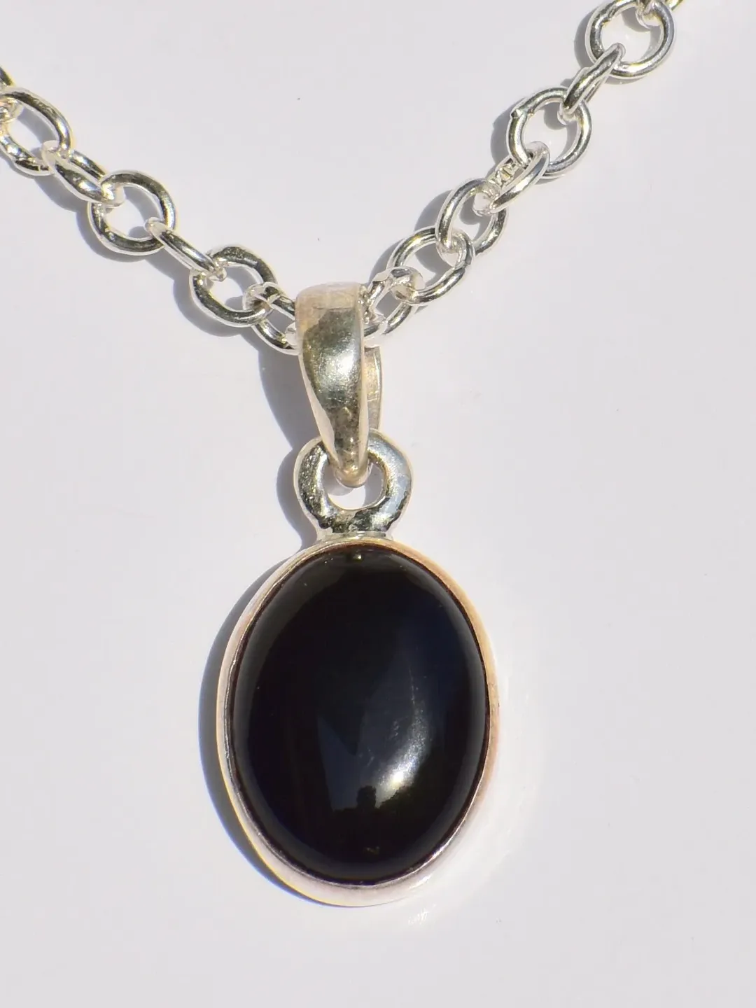 Onyx Pendant, Black Onyx Necklace, 925 Sterling Silver Pendant, Women Accessory, Oval Stone, Solitaire Jewelry, Statement Jewelry, Giftable