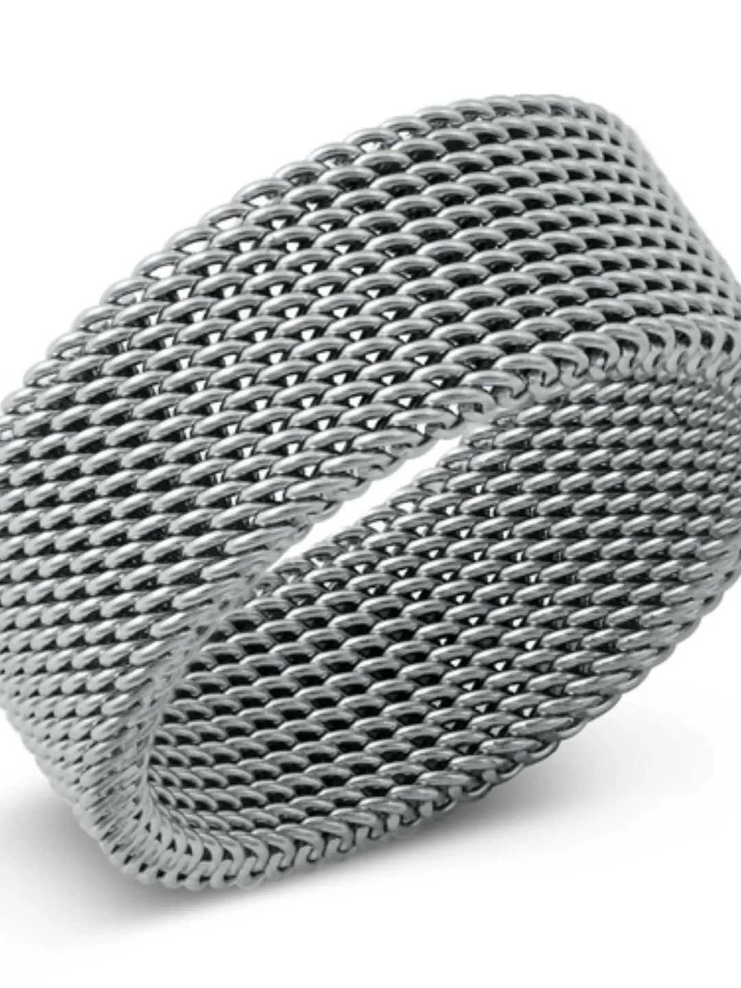 Thumb Ring, Stainless Steel Mesh Ring, Silver Mesh Ring, 8mm Wide, Very Comfortable Mesh Ring, Thumb Ring, For Women or Men Man Size 5 to 13