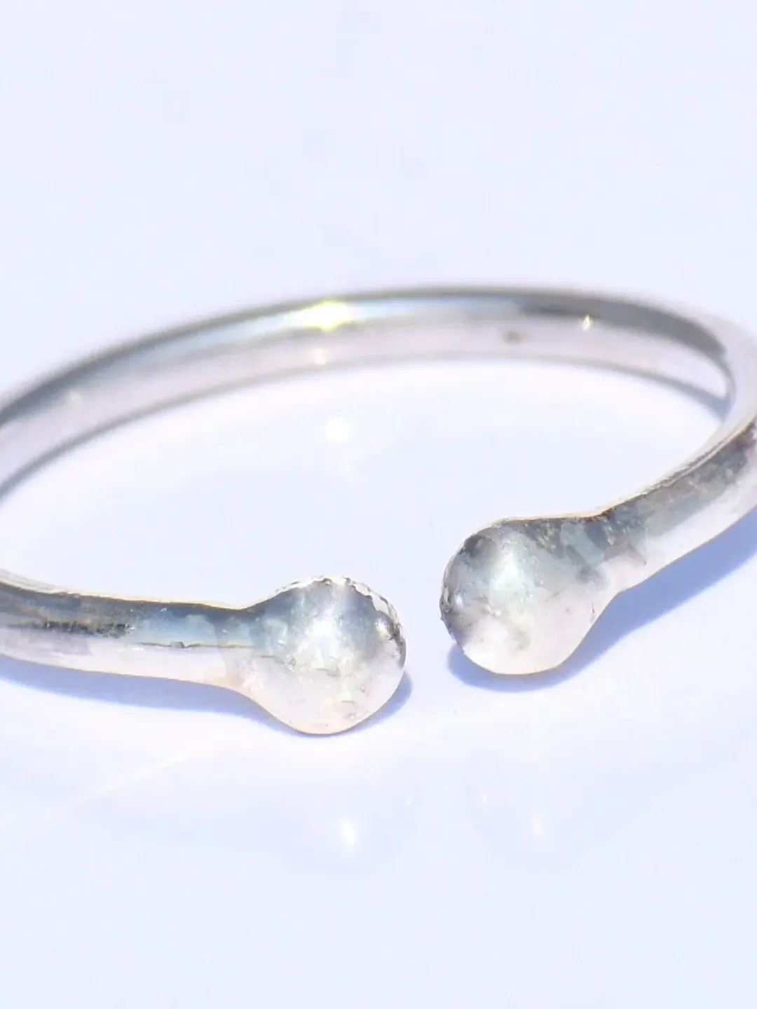 Minimalist Open Ring, Beads Ring, 925 Silver Ring, Handmade Ring, Dainty Silver Ring, Stacking Ring, Adjustable Silver Ring, Valentine Gift