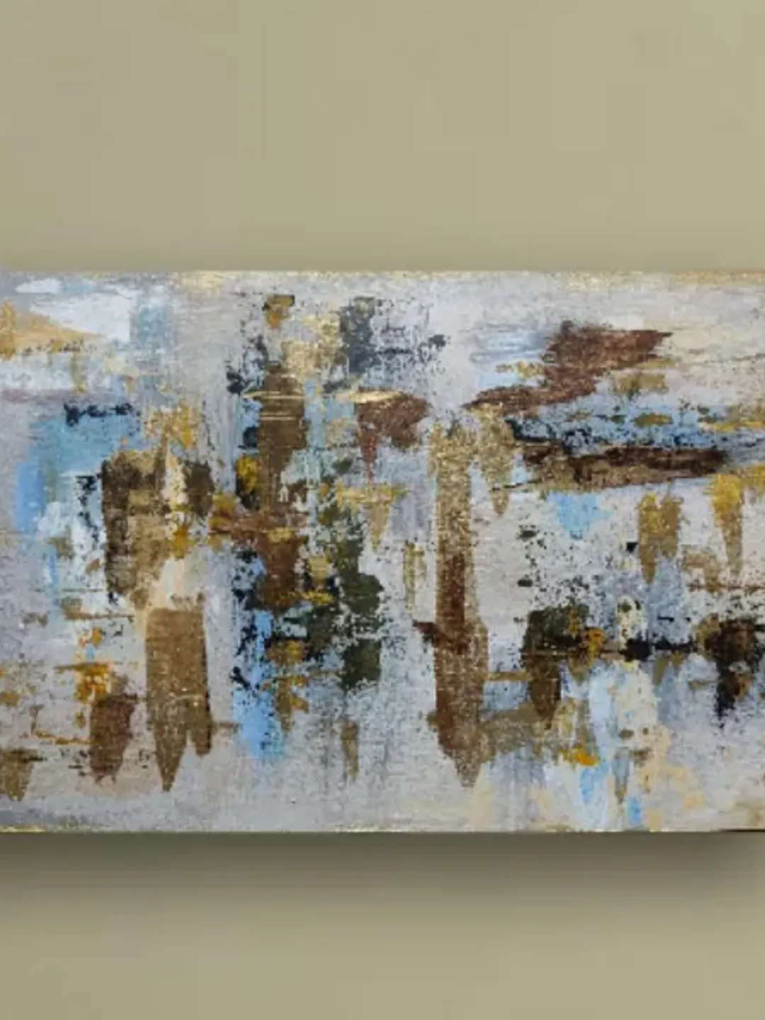 Abstract interior painting original acrylic art grey artwork 10" by 16"