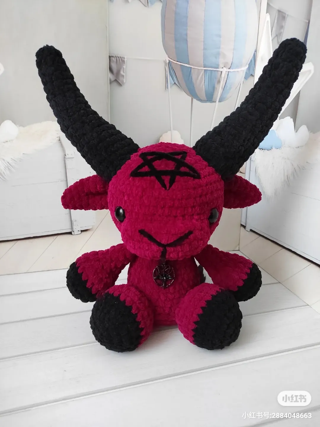 Big crochet baphomet toy