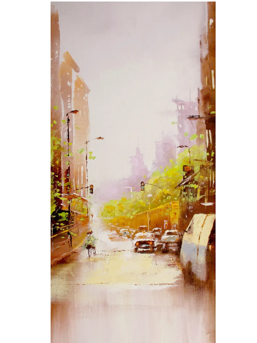 New York Painting "SUN AFTER RAIN" Original Oil Painting on Canvas, Modern Oversize Painting by "Walperion Paintings"