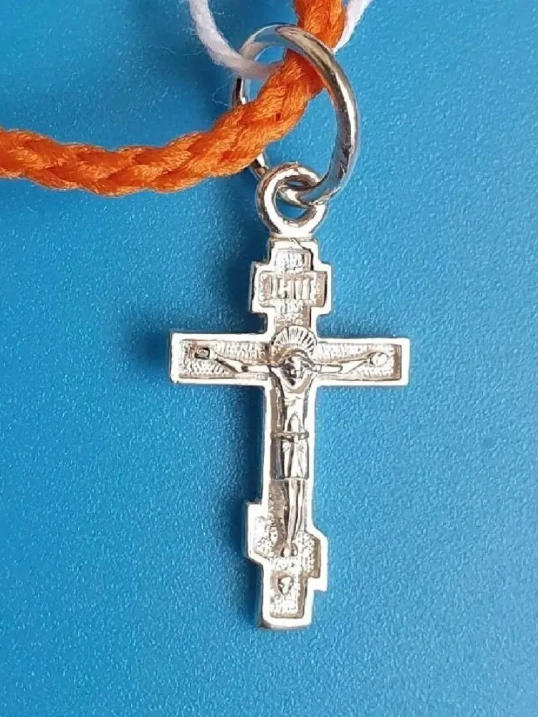 Orthodox blessed cross crucifix made of silver 925 free shipping from the Orthodox store