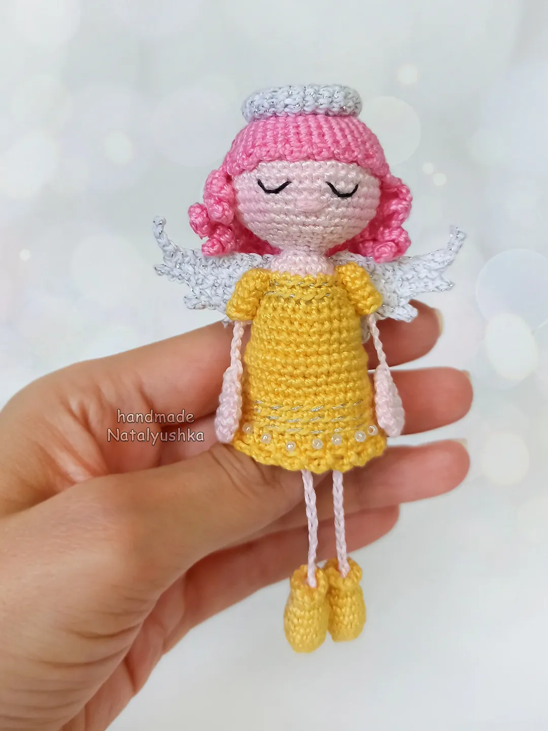 Hanging Guardian Angel girl, keychain, Birthday gift, Decoration Angel, Christmas gift, Nursery decor.