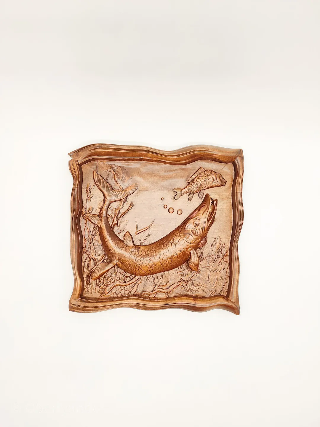 Fisherman gift, valentines day gift,  fishing decor, hunters gifts, Wooden Carver Panel Wooden wall decor Carved wood wall art, gift for men