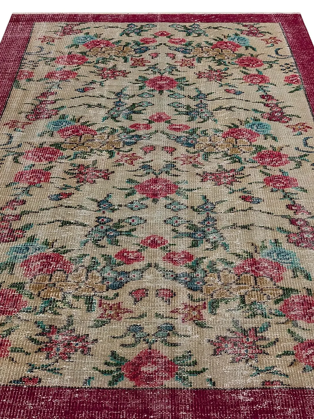 Add a Touch of Elegance to Your Home with this Red Turkish Bohemian Kilim Rug